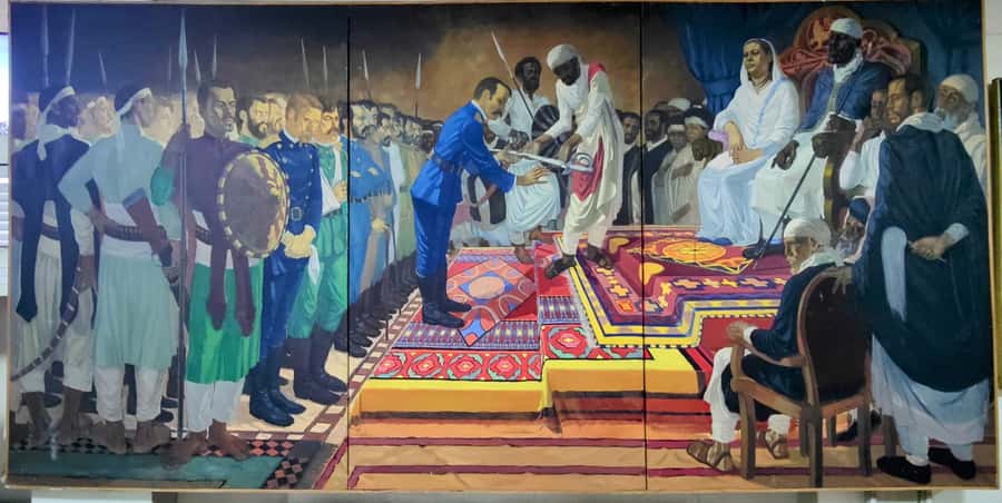 A guided tour of Addis Abeba that includes a city viewpoint - Coffee at altitude, then a taste of local clothing